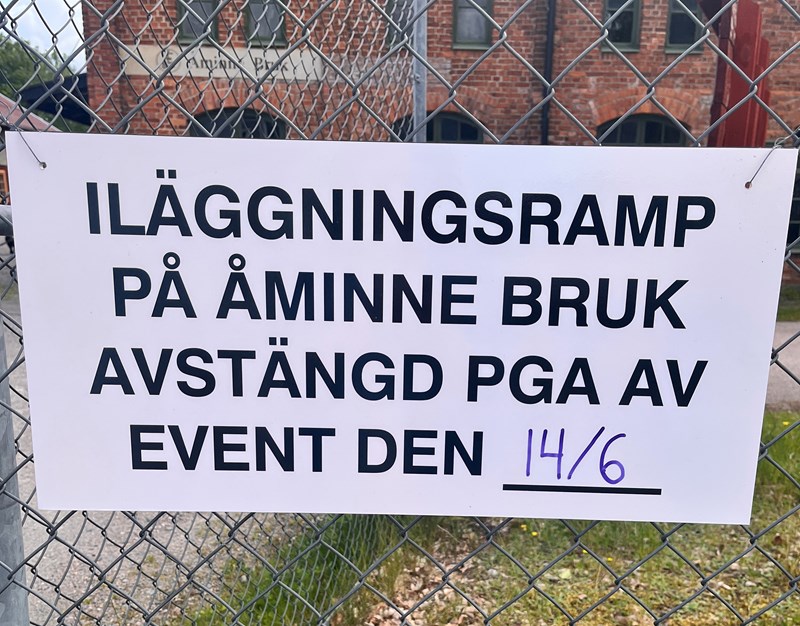 Ramp stängd pga event